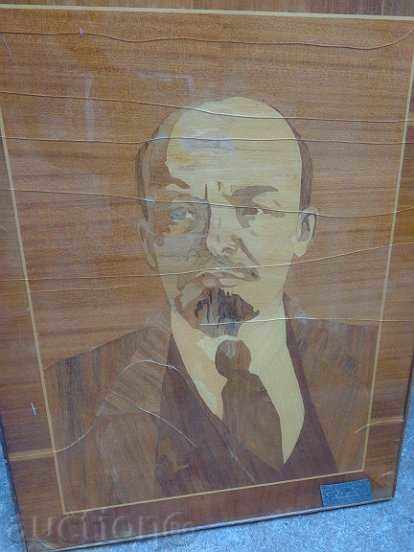Delivery of Portrait of Lenin, marquetry with gift inscription 1976 People's Republic of Bulgaria USSR Delivery of Portrait of Lenin, marquetry with gift inscription 1976 People's Republic of Bulgaria USSR