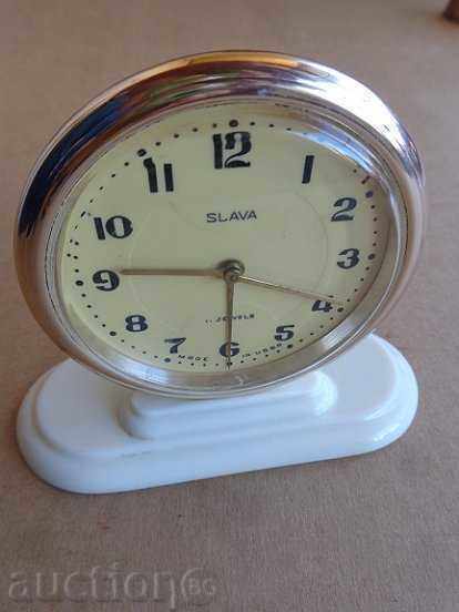 Auction Desktop clock "GLORY", alarm clock - USSR, WORKS Auction Desktop clock "GLORY", alarm clock - USSR, WORKS