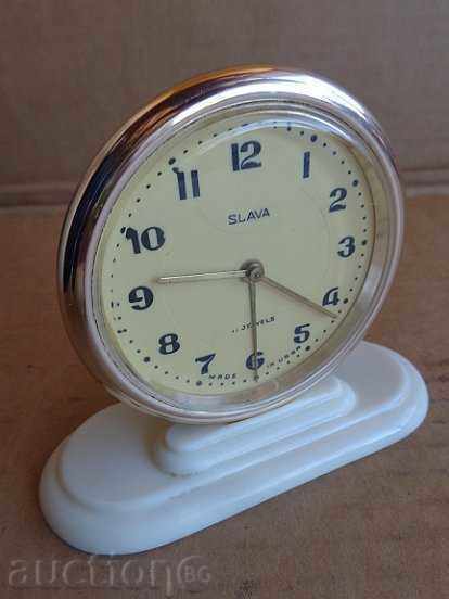 Desktop clock "GLORY", alarm clock - USSR, WORKS - 7 Desktop clock "GLORY", alarm clock - USSR, WORKS - 7