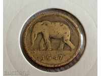 Белгийско Конго 2  франка 1947г.