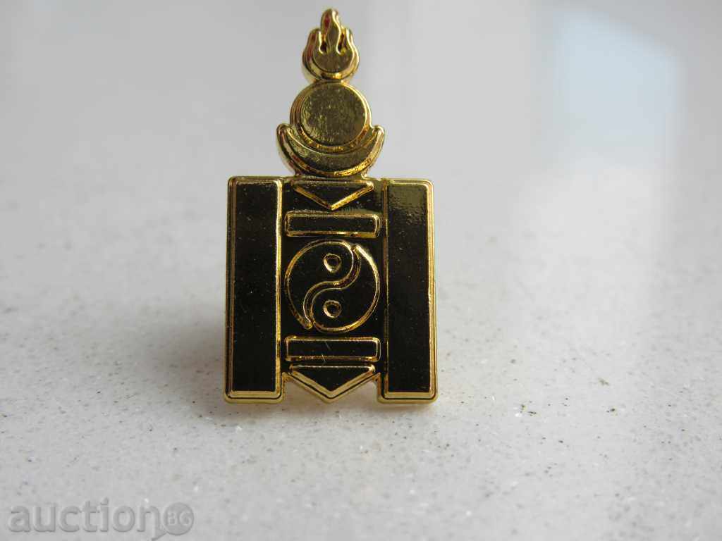 simbol național Pin-Soyombo de budist Mongolia