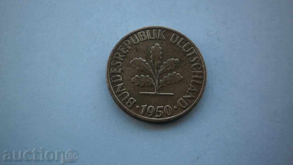 5 Pfeniga 1950 G Germania cu preț € 2.56 | 5.01 BGN