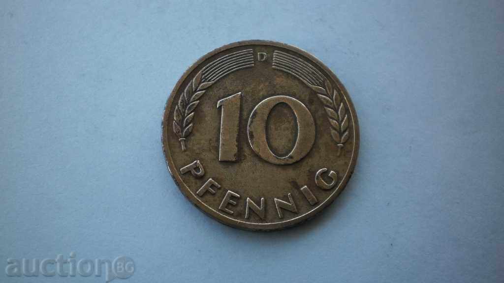 10 Pfeniga 1950 D Γερμανία