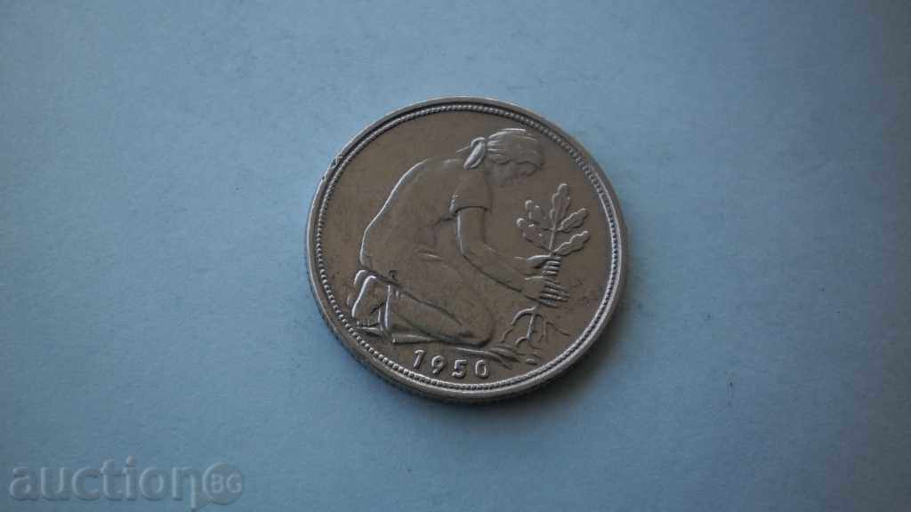 50 Pfeniga 1950 F Germania cu preț € 2.05 | 4.01 BGN