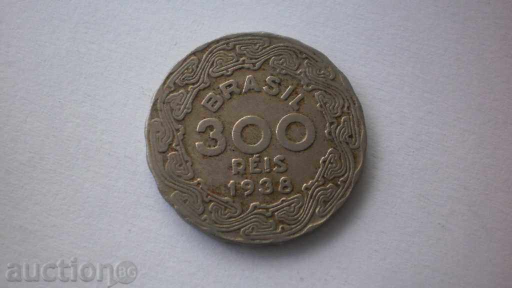 Brazil 300 Ray 1938 Rare Coin