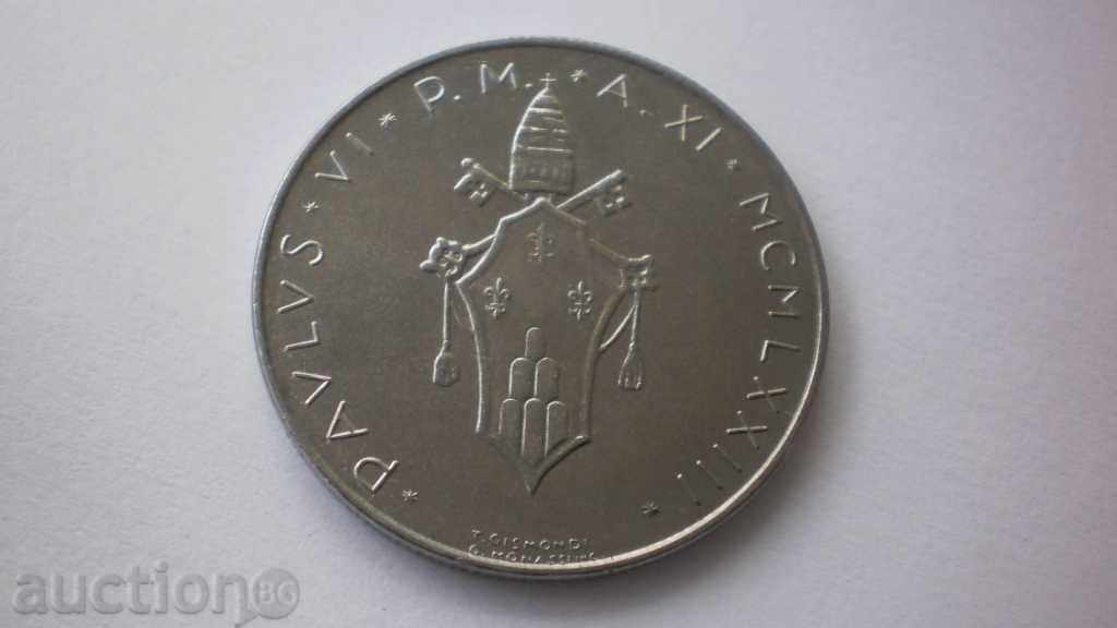 Ватикана 100 Лирети 1973 Рядка Монета