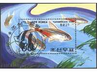 Клеймован блок   Фауна Риби 1991  от  Северна Корея