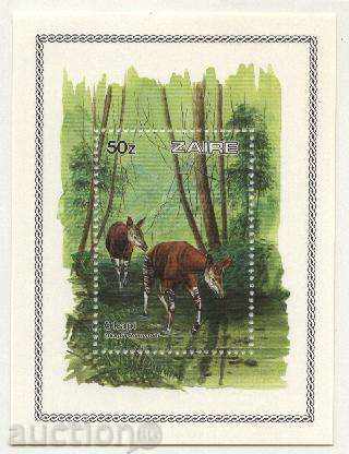 Clean Fauna Block - Okapi 1984 from Zaire