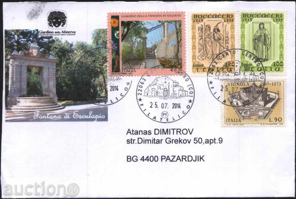 Пътувал  плик с марки от Италия