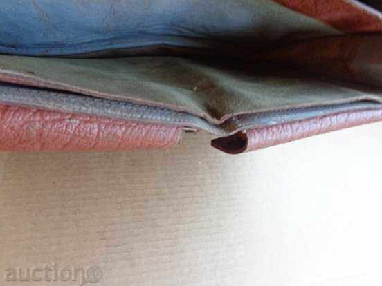 Auction Old leather bag, wallet, suitcase early twentieth century Auction Old leather bag, wallet, suitcase early twentieth century