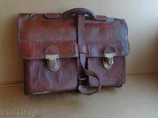 Стара кожена чанта, портфейл, куфар началото на ХХ век