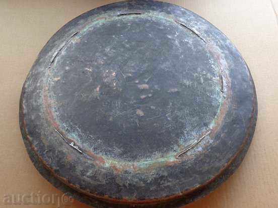 Etched Ottoman Tray, Blue, Copper, Casserole, Copper Dish - 6 Etched Ottoman Tray, Blue, Copper, Casserole, Copper Dish - 6