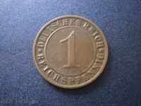 1 pfennig 1925 G