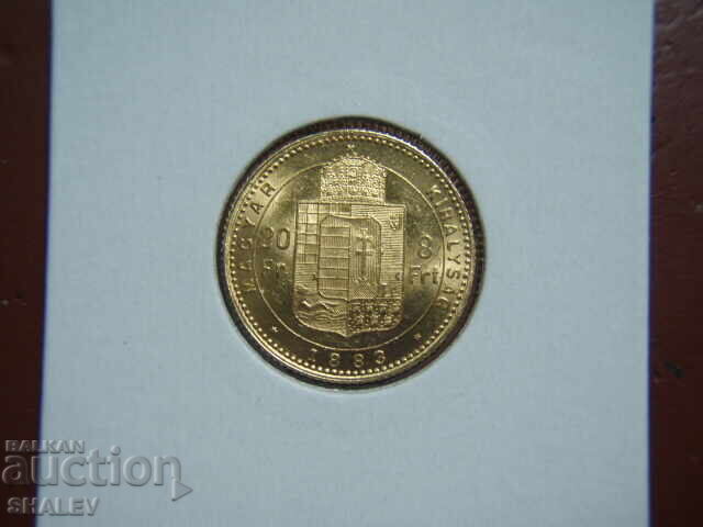 20 Franci / 8 Forinți 1883 Ungaria - AU/Unc (aur) cu preț € 879.89 | 1720.92 BGN