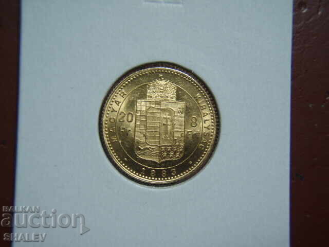 Licitație 20 Franci / 8 Forinți 1883 Ungaria - AU/Unc (aur)
