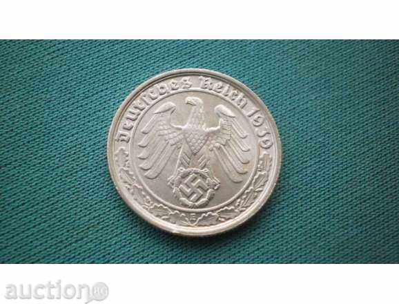 Germania III Reich 50 Pfennig 1939 E RRRR UNC
