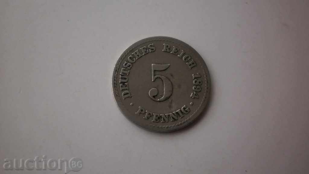 5 pfennig 1894 Α Γερμανία