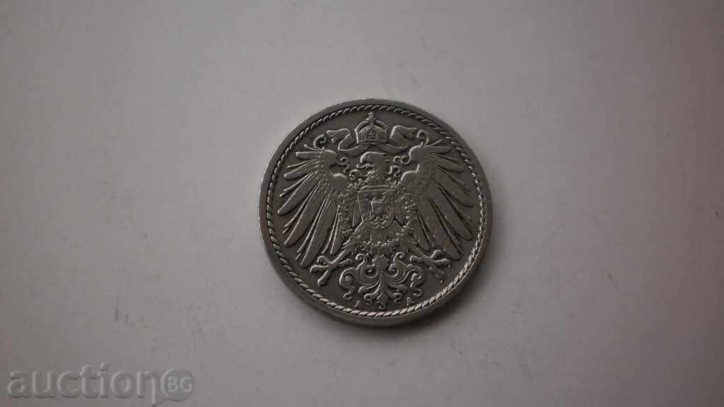 5 pfennig 1908 A Germania cu preț € 1.02 | 1.99 BGN