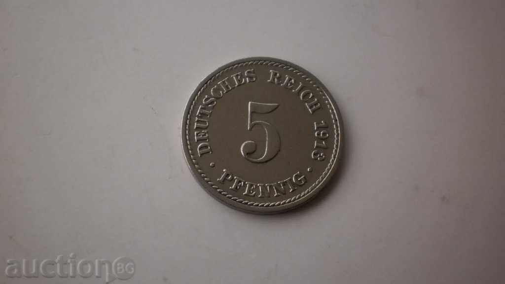 5 pfennig 1913 A Germania