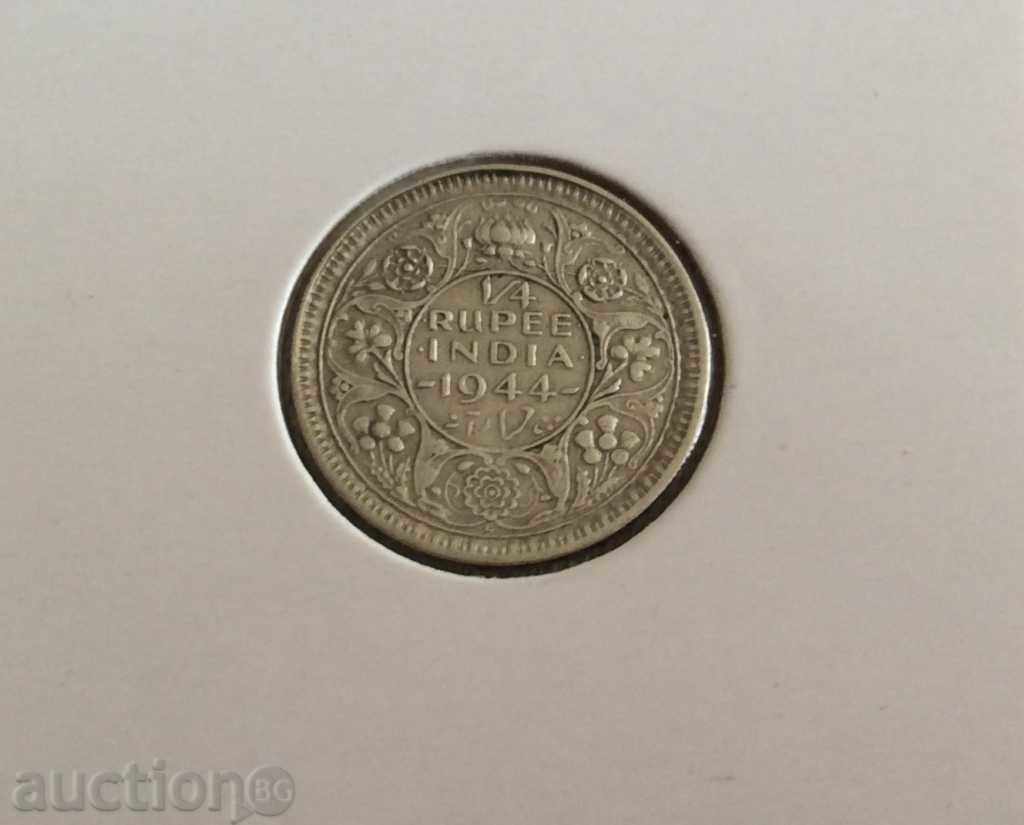 India 1/4 rupee 1944 (L) - Lahore