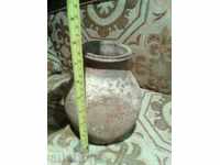 Old interesting ceramic court jar