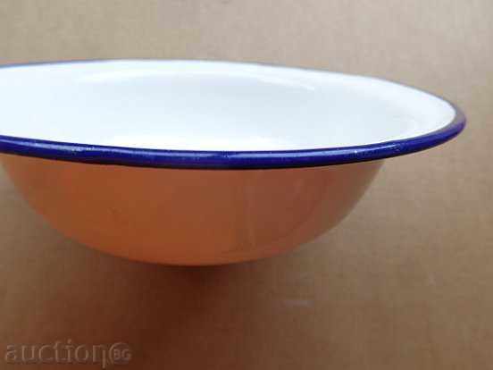 Enameled bowl of juice, enameled bowl, basin with price 19.00 BGN | € 9.71 Enameled bowl of juice, enameled bowl, basin with price 19.00 BGN | € 9.71