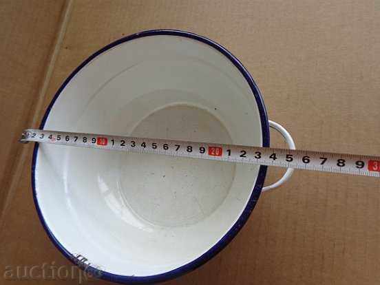 Enamelled bowl with handles, enamel bowl, basin, basin - 5 Enamelled bowl with handles, enamel bowl, basin, basin - 5