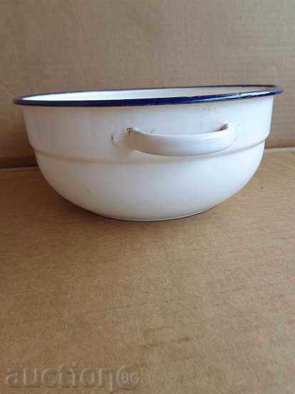 Enamelled bowl with handles, enamel bowl, basin, basin - 7 Enamelled bowl with handles, enamel bowl, basin, basin - 7