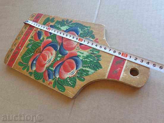 Auction Old board for cutting, wood, wooden hand-painted Auction Old board for cutting, wood, wooden hand-painted