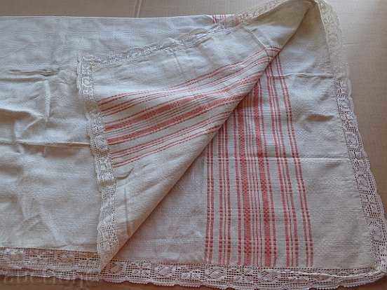Old handmade bed sheet with lace with price 79.00 BGN | € 40.39 Old handmade bed sheet with lace with price 79.00 BGN | € 40.39