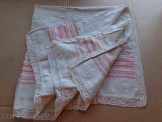 Old handmade bed sheet with lace - 6 Old handmade bed sheet with lace - 6