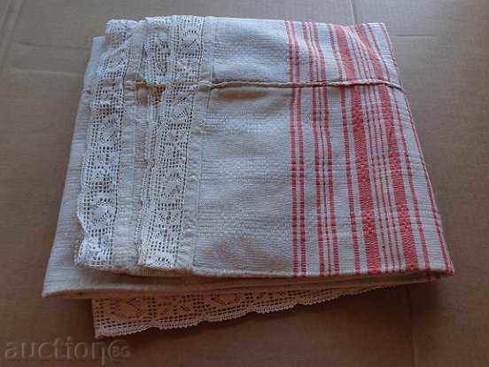 Old handmade bed sheet with lace - 7 Old handmade bed sheet with lace - 7