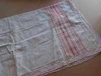 Old handmade bed sheet with lace