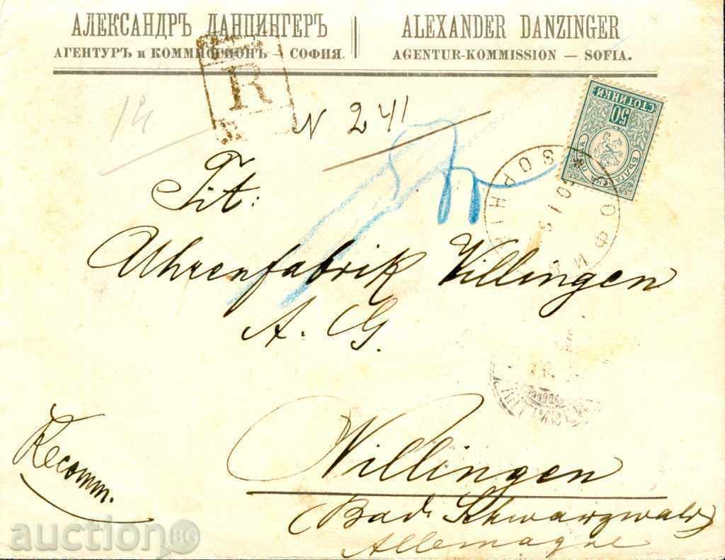 SMALL LION 50 C Featured Envelope SOFIA - VILINGEN ** I.1901 SMALL LION 50 C Featured Envelope SOFIA - VILINGEN ** I.1901