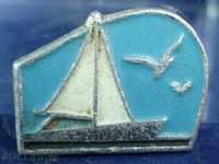 7162 USSR sign ship boat sea gulls