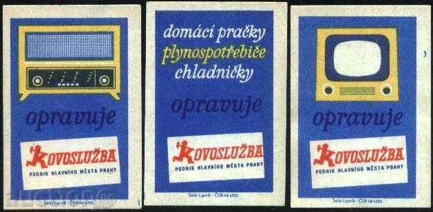 3 кибритени етикети  от Чехословакия лот 1063