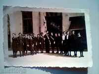 Old photo Gabrovo Flag Students uniforms