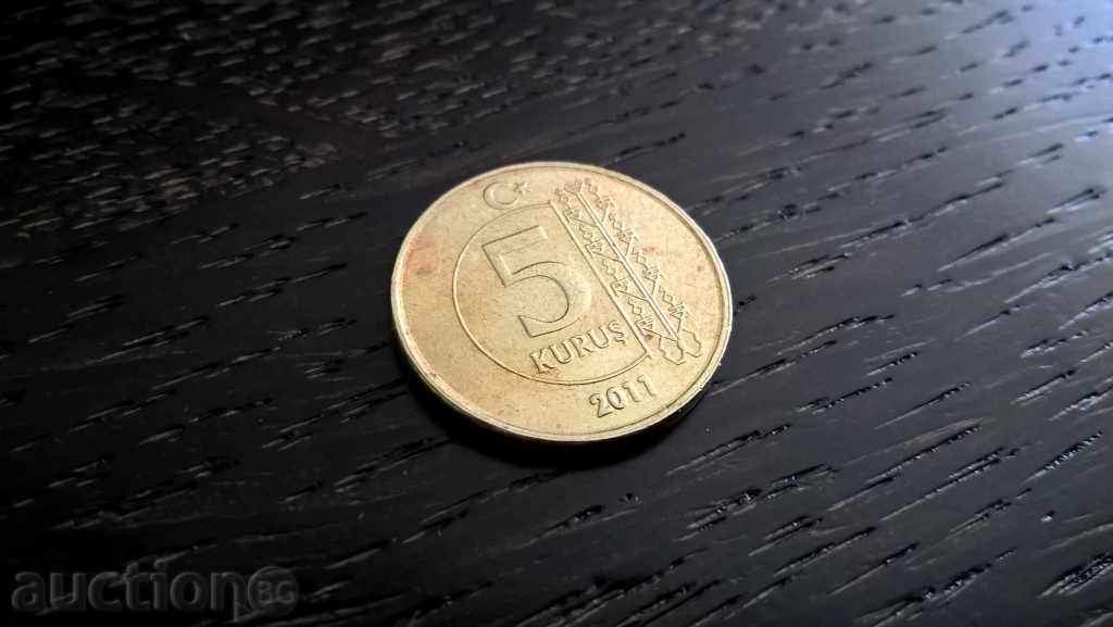 Monede - Turcia - 5 kurusha | 2011.