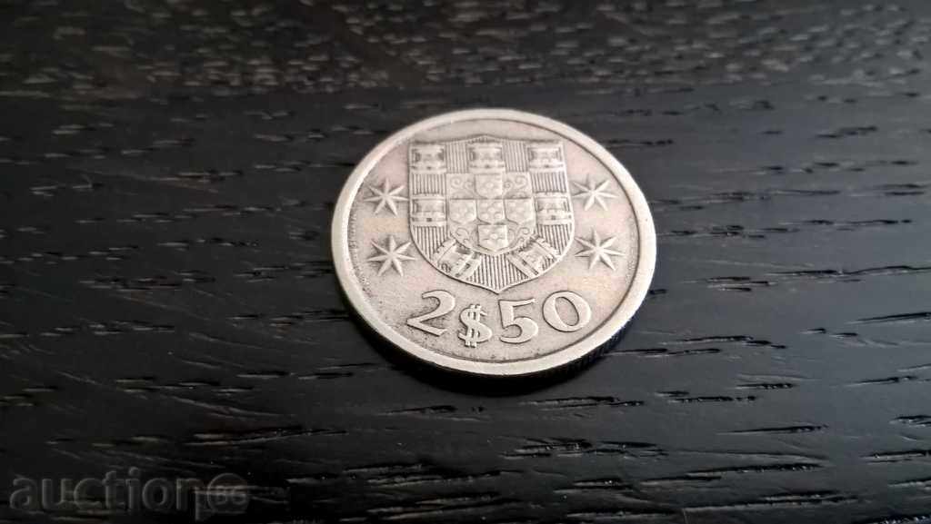 Coin - Portugal - 2.50 (2 $ 50) Escudo | 1974 with price 2.40 BGN | € 1.23 Coin - Portugal - 2.50 (2 $ 50) Escudo | 1974 with price 2.40 BGN | € 1.23
