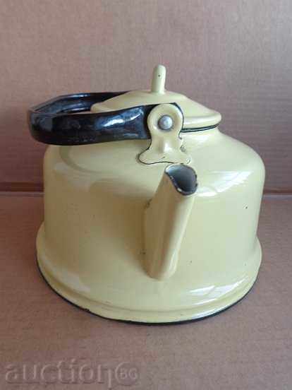 Auction  Enamelled teapot kettle, enamel container, USSR