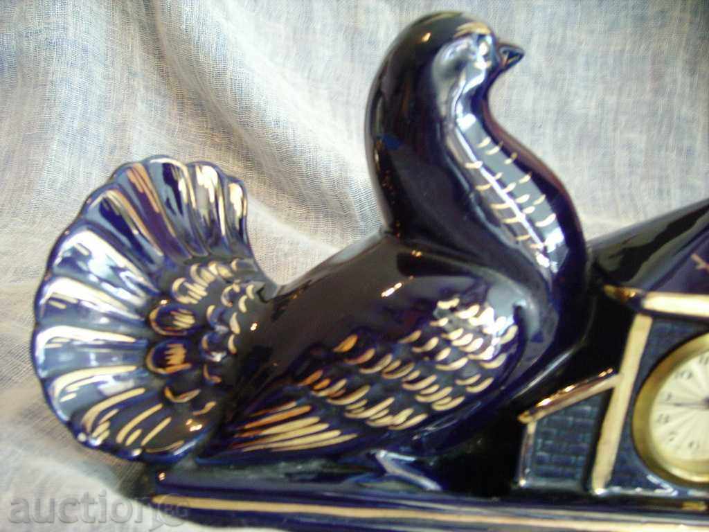 Old large porcelain fireplace clock with price 190.00 BGN | € 97.15