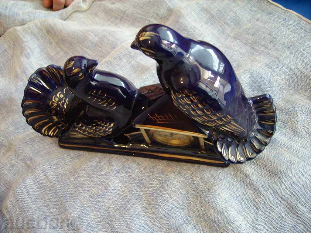 Old large porcelain fireplace clock - 6