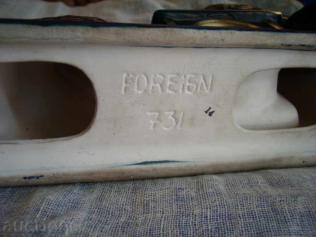 Old large porcelain fireplace clock - 7