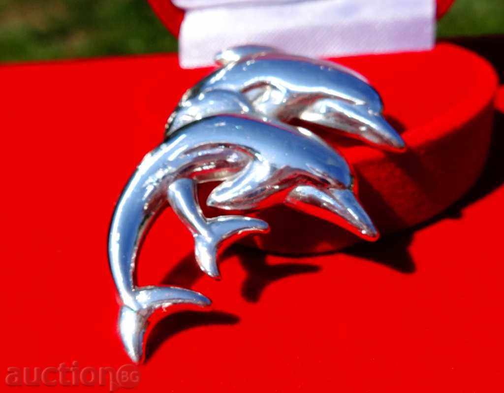 delfini pandantiv de argint.