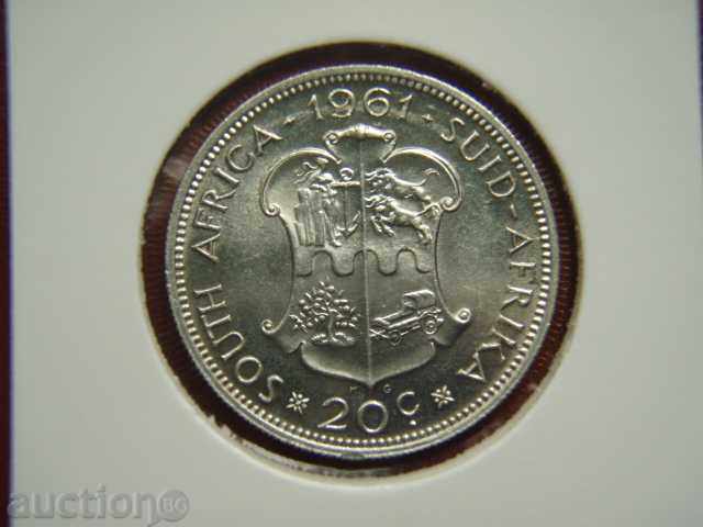 20 Centi 1961 Africa de Sud (Africa de Sud) - Unc 20 Centi 1961 Africa de Sud (Africa de Sud) - Unc