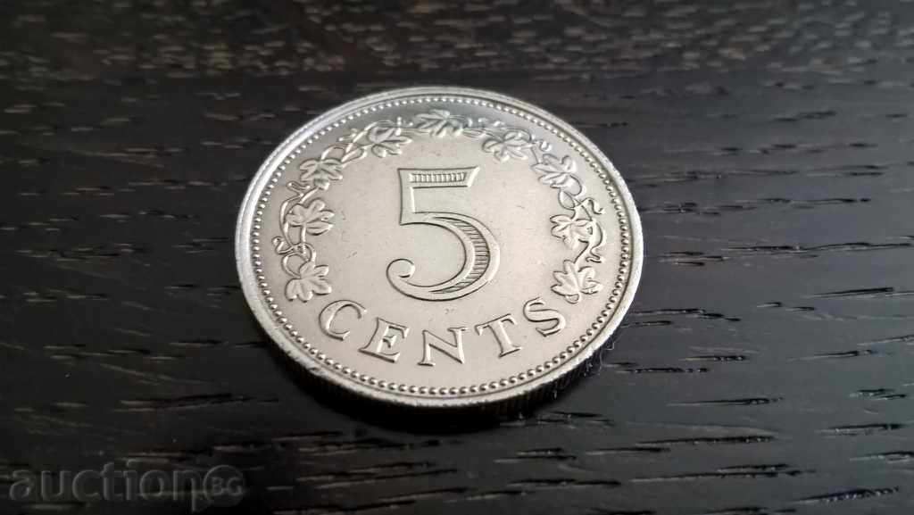 Coin - Malta - 5 cents | 1972 with price 1.75 BGN | € 0.89 Coin - Malta - 5 cents | 1972 with price 1.75 BGN | € 0.89