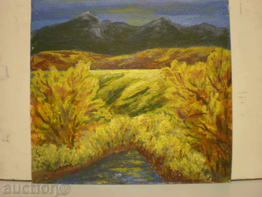 Tablou, ulei, placă de fibră lemnoasă