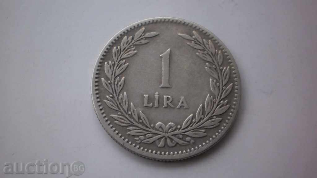 Turkey Silver 1 Pound 1948 Rare Coin