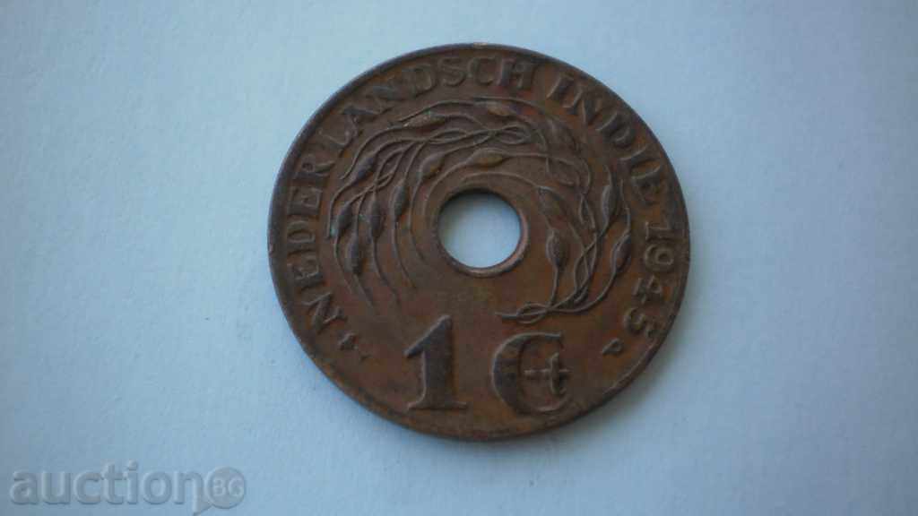 Netherlands-India 1 Cent 1945 Rare Copper Coin