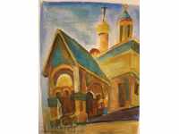 картина- акварел-църква